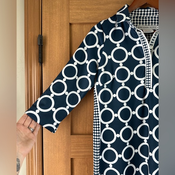 Gretchen Scott Everywhere Dress Dip & Dot Navy/White size Small - Picture 3 of 15